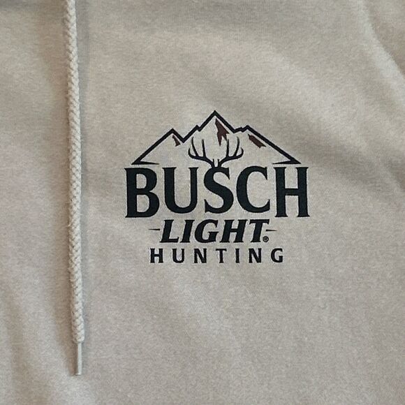Busch Light Hunting Deer Camo Brown Beer Logo Hoodie Tan Size Medium Mens New - Picture 5 of 9
